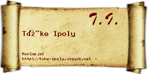 Tőke Ipoly névjegykártya